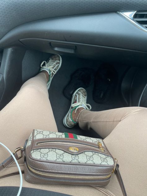 #gucci Gucci Trainers Outfit, Gucci Shoes Outfit, Gucci Sneakers Outfit, Gucci Outfit, Fierce Fashion, Fun Outfits, Gucci Sneakers, Gucci Gucci, Fancy Bags