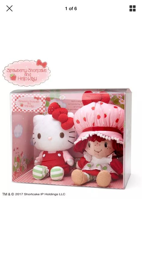 Hello Kitty Strawberry, Strawberry Shortcake Cartoon, Short Cake, Charmmy Kitty, Strawberry Shortcake Doll, Vintage Strawberry Shortcake, Hello Kit, Doll Set, Hello Kitty Plush