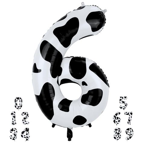 PRICES MAY VARY. Package Content: You will receive 1 cow print balloon and a matching straw. This cow print balloon can help you create a cow-themed birthday celebration. Product Size: The black and white cow balloons measure about 40in/101.6cm, easy to carry and fold. Premium Material: Our large cow print balloons are made of premium helium foil material, which is beautiful and portable, not easy to break and deform.You can use it with confidence. Easy to use: Just several procedures to help yo Balloons Black And White, Cow Balloons, Cow Print Birthday, Birthday Celebration Decorations, Black And White Cow Print, Celebration Balloons, Black And White Cow, Barn Decor, White Cow