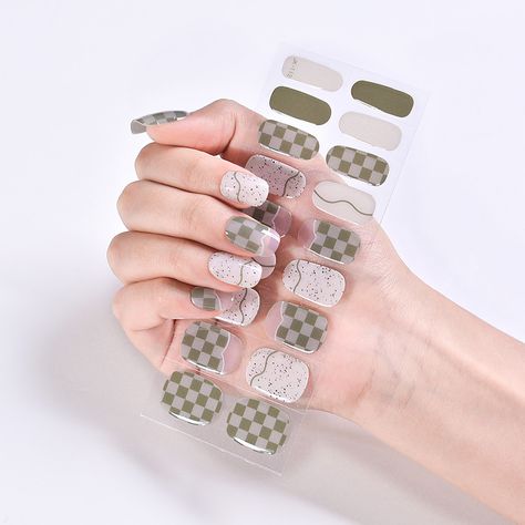 Semi Cured Gel Nail Polish Strips Manicure Nail Art Decor UV LED Lamp Cured Long Lasting Gel Nail New Years Design, Gel Nail Stickers, Solid Color Nails, Gel Nail Strips, Christmas Gel Nails, New Year Designs, Flower Nail, Uv Gel Nails, Styling Gel