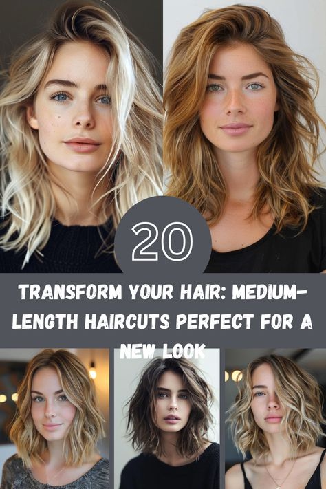 Transform your appearance with these 20 medium-length haircuts that are perfect for anyone seeking a new look. These versatile styles provide just the right amount of length to give you the freedom to style your hair in different ways, while still keeping things manageable. Whether you're going for a sophisticated look or something a bit more casual, these haircuts will help you achieve the transformation you’ve been waiting for. Just Below Shoulder Haircut, Deep Side Part Medium Length Hair, Popular Shoulder Length Haircut, Low Maintenance Haircut Medium Length, Medium Length Haircut For Wavy Hair Oval Face, Modern Shoulder Length Haircut, Medium Length Hair With Side Part, Medium Length Womens Haircuts, Mid Length Hair No Layers