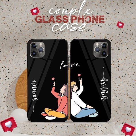 Homafy.com on Instagram: "Twin with your partner with our couple glass cases customized with name📱 #mobilecover #mobileaccessories #mobilecase #phonecase #phonecases #phonecover #phonecharm #customizedmobilecover #customizedmobilecovers #customizedmobilecases #couplephonecase #couplemobilecase #mobilecoversforcouple #giftsforcouple" Couple Mobile Covers, Glass Cases, Durga Picture, Creative Iphone Case, Couples Phone Cases, Mobile Cover, Pretty Phone Cases, Mobile Covers, Mobile Cases