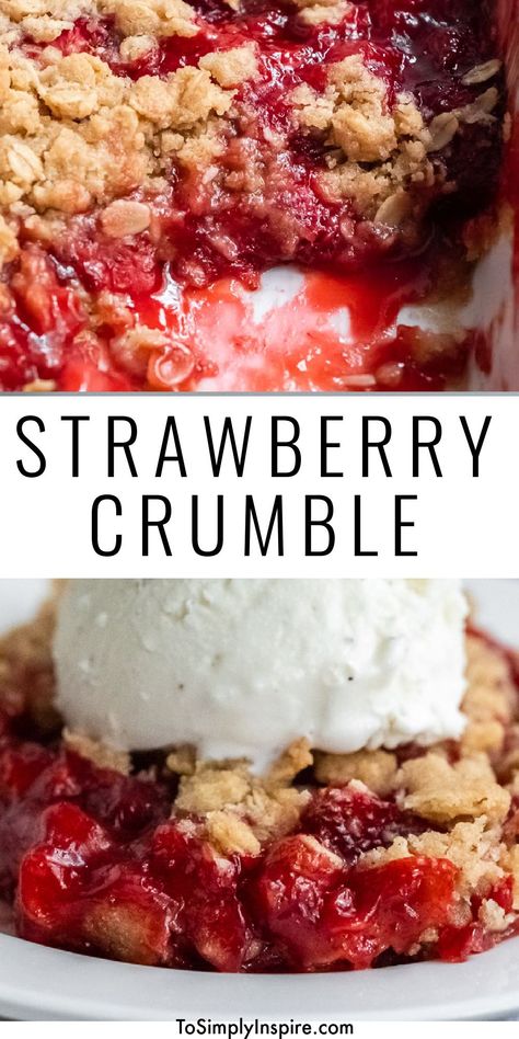 Strawberry Rubato Crisp, Quick Desserts With Strawberries, Quick Recipes With Strawberries, Small Batch Strawberry Desserts, Recipes Fresh Strawberries, Crushed Strawberry Recipes, Strawberry Crisp Recipe Crumble, Strawberry Gramcracker Dessert, Strawberry Rubber Crisp