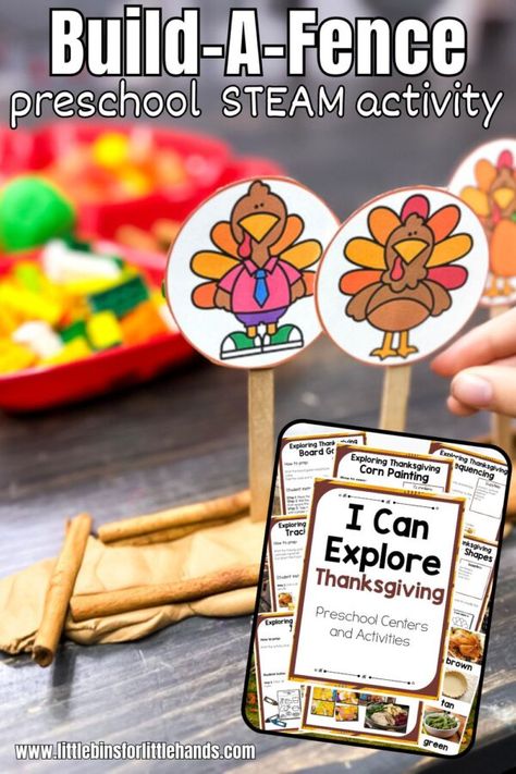 Thanksgiving Preschool STEM Activity - Little Bins for Little Hands Thanksgiving Activities For Preschoolers, Preschool Thanksgiving Activities, Thanksgiving Stem Activities, Thanksgiving Stem, Thanksgiving Math Activities, Thanksgiving Activities Preschool, Preschool Thanksgiving, Stem Activities Preschool, Thanksgiving Crafts Preschool