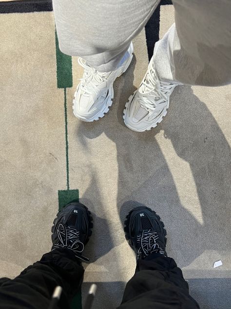 Balenciaga Track Aesthetic, Balenciaga Black Sneakers Outfit, Matching Shoes For Best Friends, Balenciaga Track Sneakers Outfit Women, Balenciaga Track Runners Outfit, Balenciaga Track 2 Outfit, Track Runners Balenciaga, Black Balenciaga Sneakers Outfit, Balenciaga Track Sneakers Outfit