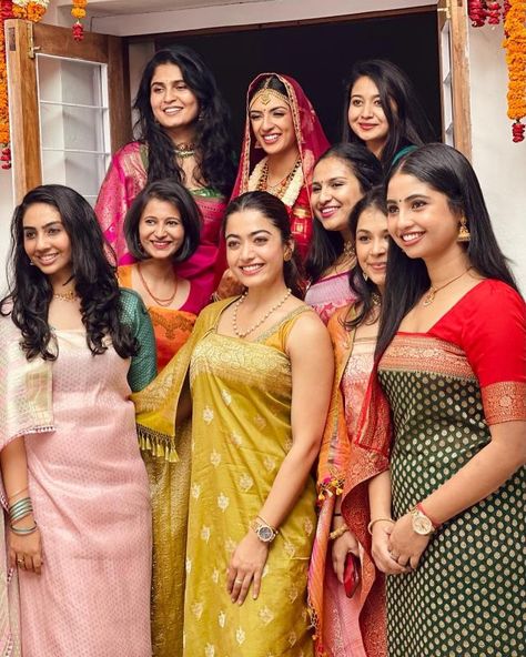 Engagement Stories, Rashmika Mandanna, Sushant Singh, Indian Groom, Sleek Ponytail, Friend Wedding, Saree Styles, Actress Photos, Wedding Styles