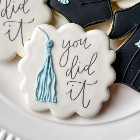 Decorated Graduation Cookies | You Did It! – Southern Sugar Bakery Jacket Cookies Decorated, 2024 Graduation Cookies Decorated, Graduation Cookies 2024 For Boy, Graduation Icing Cookies, Plaque Cookies Royal Icing, Graduation Cookies Decorated 2024, Business Cookies Decorated, Nurse Graduation Cookies Decorated, College Graduation Cookies Decorated