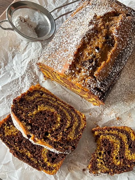 Chocolate Date Cake, Baking Lessons, Flexitarian Recipes, Coconut Milk Yogurt, Glaze Icing, Pumpkin Loaf, Date Cake, Chocolate Pumpkin, Swirled Bread