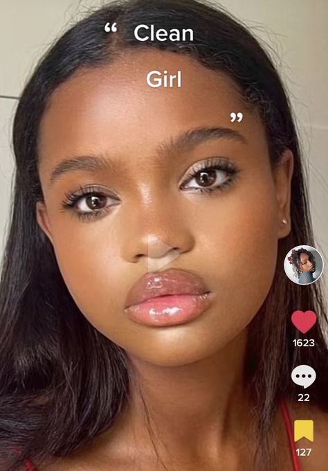 Minimal Makeup Black Women, Ingenue Makeup Black Women, Igari Makeup Dark Skin, Soft Facial Features, Baby Face Makeup, Ingenue Makeup, Jelly Makeup, Dark Skin Makeup Tutorial, Soft Makeup Looks