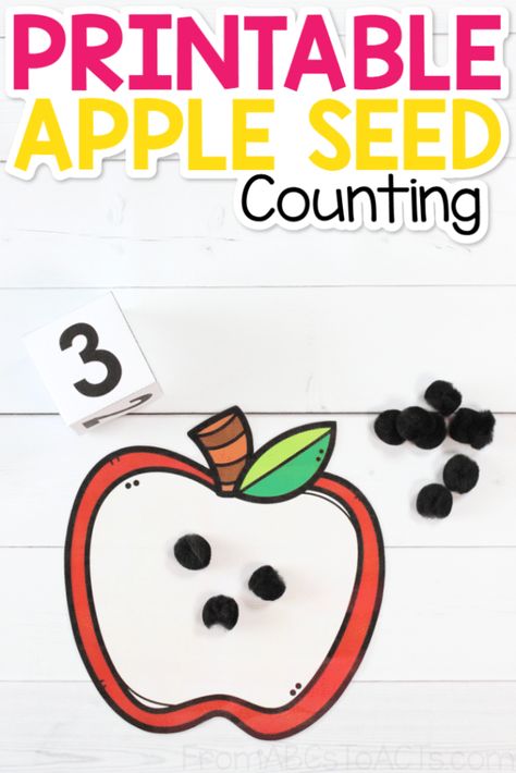 Printable Apple Seed Counting Activity Apple Seed Counting, Seed Crafts For Kids, Seeds Preschool, Seed Craft, Teaching Emotions, Fall Lesson Plans, Homeschool Hacks, Counting Activity, Fall Lessons