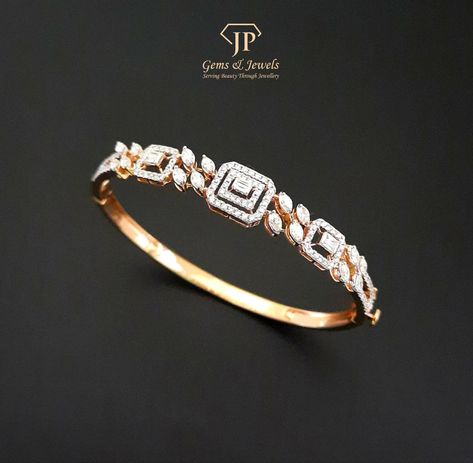 Diamond Bengals Jewellery Designs, Bracelet Diamond Design, Delicate Bracelet Diamond, Bracelets Gold Diamond Unique, Diamond Bracelets Indian, Diamond Kada Bracelets, Real Diamond Bracelet Designs, Diamond Bengals, Latest Gold Bracelet For Women