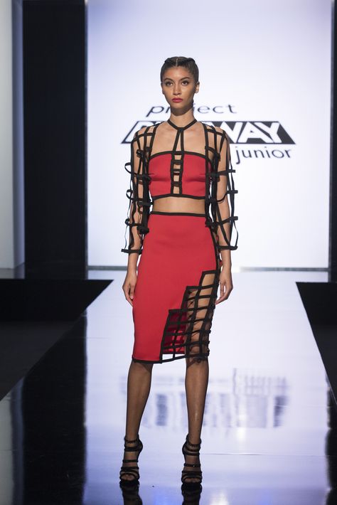 Designer Rene's look on Project Runway Junior Rhythm In Fashion Design, Rhythm In Fashion, Fashion Show Ideas, Show Ideas, Hannah Davis, 2019 Style, Runway Beauty, Kelly Osbourne, Polka Dots Fashion