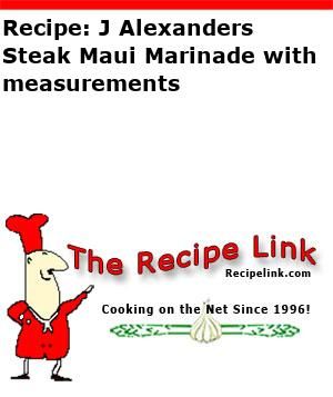 Recipe(tried): J Alexanders Steak Maui Marinade with measurements - Recipelink.com Cheese Sauce For Cauliflower, Baked Spinach Artichoke Dip, Pumpkin Fritters, Fajita Marinade, Baked Spinach, Ground Beef Stroganoff, Sourdough Pancakes, Pumpkin Pudding, Fried Ice Cream