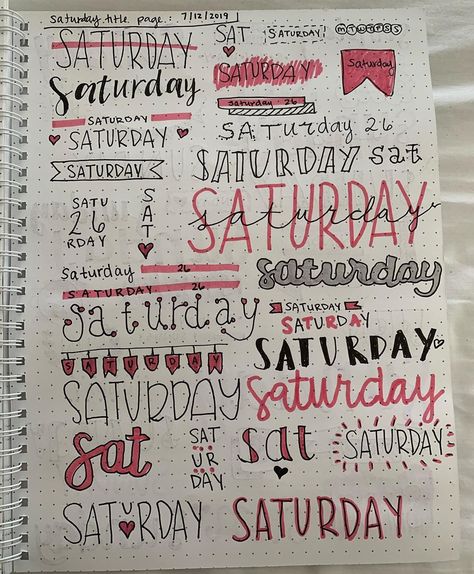 Red Bujo Theme, Red Journal Ideas, Saturday Calligraphy, Saturday Lettering, November Bujo, High School Prep, Journal Headers, Chalkboard Cards, Red Journal