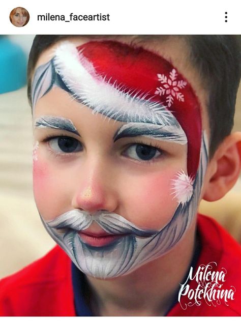 Olaf Face Paint, Santa Face Paint, Snowman Face Paint, Hello Kitty Face Paint, Kids Halloween Face, Easy Halloween Face Painting, Face Art Painting, Face Painting Tips, Face Painting For Boys