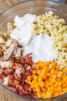 We love this Chicken Bacon Ranch Pasta Salad so much we've made it twice this week! Chicken Bacon Ranch Pasta Salad, Bacon Ranch Pasta, Bacon Ranch Pasta Salad, Chicken Bacon Ranch Pasta, Ranch Pasta Salad, Bacon Chicken, Ranch Pasta, Resep Salad, Cold Pasta