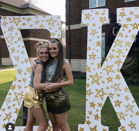 Struck Gold Bid Day, Written In The Stars Bid Day, Bid Day Themes Delta Gamma, Date Party Banners Sorority, Sorority Bid Day Banner, Sweet Dreams Bid Day, Sorority Recruitment Decorations, Recruitment Decorations, Sorority Recruitment Themes