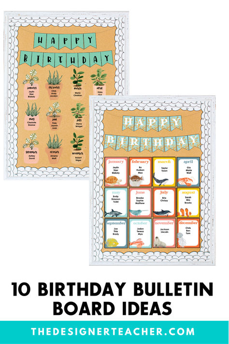 Looking for birthday bulletin board ideas? I have 10 classroom birthday board ideas for just about any theme! Teacher Birthday Board Ideas, Classroom Birthday Board Ideas, Birthday Bulletin Board Ideas, Birthday Board Ideas, Classroom Birthday Board, Birthday Bulletin Board, Birthday Board Classroom, Ideas For The Classroom, Birthday Boards