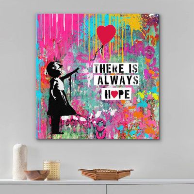 Pop Art Bathroom, Bold Art Print, There Is Always Hope, Banksy Wall Art, Graffiti Pictures, Painting The Roses Red, Street Girl, Artwork Poster, Graffiti Painting