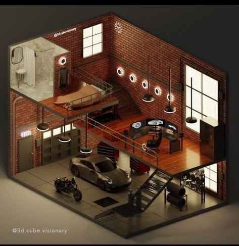 Garage Design Interior, Loft House Design, Room Design Modern, Garage Loft, Bedroom Dressing, House Floor Design, Loft House, Loft Design, Home Building Design