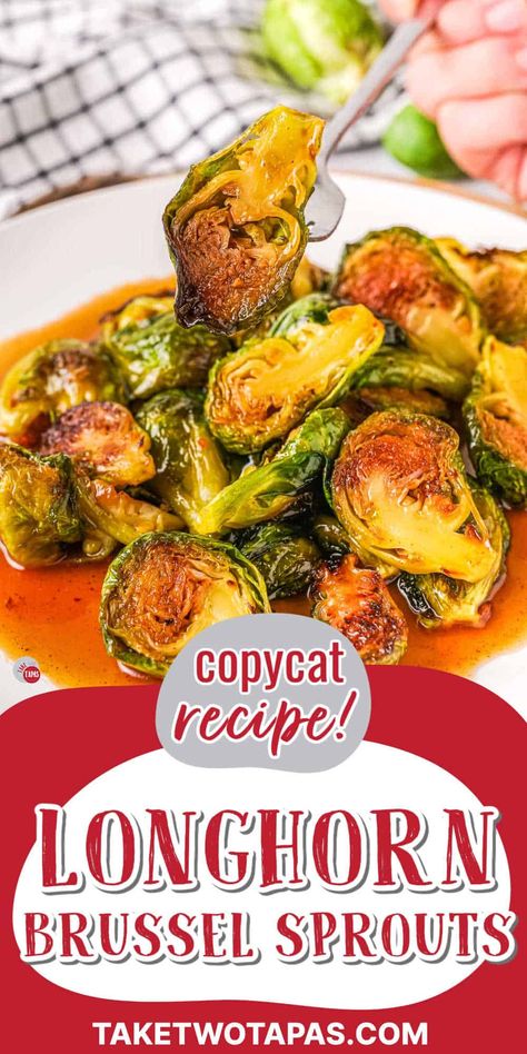 Looking for a healthy and delicious side dish to serve at your next meal? Try this amazing Longhorn Brussels sprouts recipe with a spicy Calabrian chili glaze! With a quick and easy prep time of just 10 minutes and a cook time of only 20 minutes, it's the perfect recipe for any occasion. Plus, it's gluten-free and can easily be adapted to suit a variety of dietary needs. Pin it now to save for later! #LonghornBrusselsSprouts #HealthySideDish #CalabrianChili #QuickAndEasyRecipes Long Horn Steak House Recipes, Longhorns Brussel Sprouts Recipe, Brussel Sprout Recipes Long Horn, Copycat Longhorn Brussel Sprouts, Long Horn Brussel Sprouts Recipe, Outback Brussel Sprout Recipes, Longhorn Brussel Sprouts Recipe, Calabrian Chili Recipes, Sweet Chili Brussel Sprouts