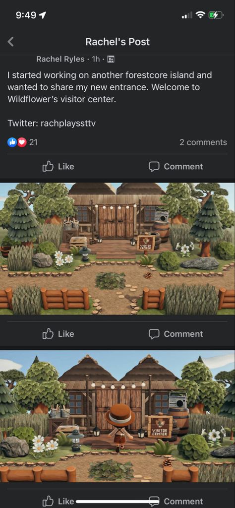 Acnh Centered Entrance, Acnh Visitor Center, Acnh Forestcore Entrance, Acnh Island Entrance Ideas Close To Resident Services, Animal Crossing Entrance, Acnh Farm, Entrance Idea, Forest Island, Acnh Ideas