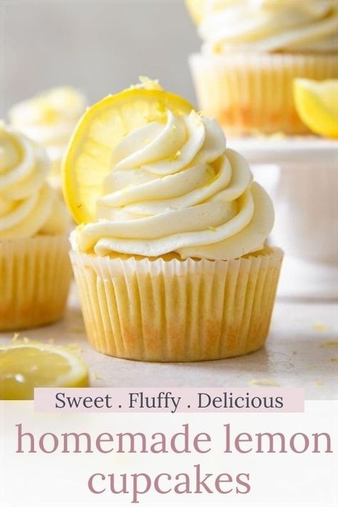 Easy Lemon Cupcakes, Small Batch Cupcakes, Lemon Cupcake Recipe, Cupcake Recipes From Scratch, Lemon Buttercream Frosting, Lemon Poppyseed Bread, Fun Cupcake Recipes, Frozen Lemon, Lemon Poppyseed Muffins