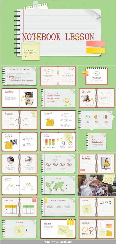 Notebook lesson PowerPoint templates_Google Slides theme School Powerpoint Templates, Cute Powerpoint Templates, Personal Statement Examples, Materi Bahasa Jepang, Google Slides Templates, Brand Guidelines Template, Interactive Powerpoint, Powerpoint Slide Designs, Paper Writer