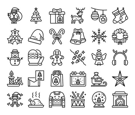 merry christmas outline vector icons Christmas Outline, Svg Crafts, Free Crafts, Free Cut Files, Svg Downloads, Cricut Free, Heart Tree, Free Svg Cut Files, About Christmas