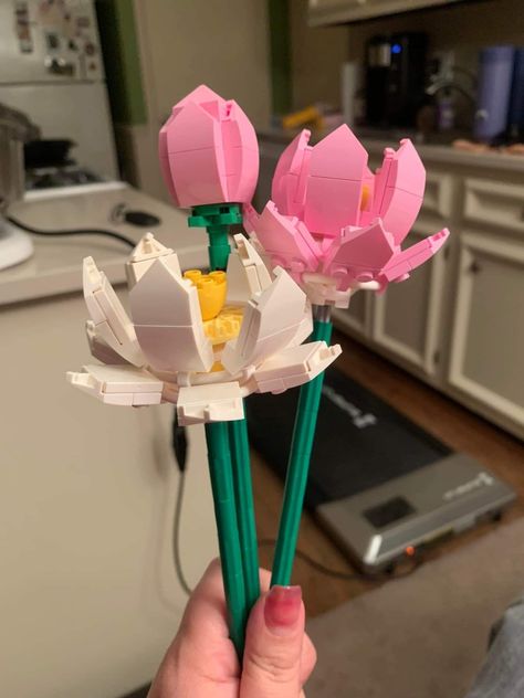 Cute Lego, Lego Flowers, Lotus Flower, Pink Purple, Tulips, Lotus, Lego, Purple, Flowers