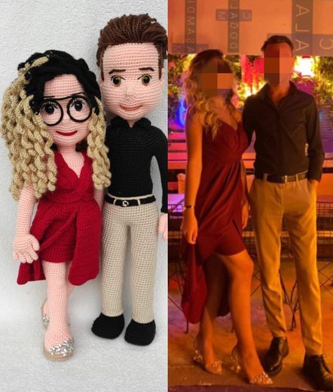 Crochet Custom Doll, Personalized Crochet, Best Gifts For Couples, Couples Doll, Personalized Dolls, Doll Diy Crafts, Doll Diy, Doll Gift, Custom Dolls