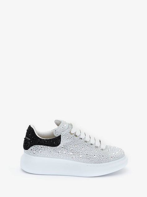 Sneakers Outfit Baddie, Crystal Sneakers, Jeweled Flats, Alexander Mcqueen Sneakers, Mcqueen Sneakers, Signature Stamp, Women's Shoes Accessories, Lace Set, Alexander Mcqueen Men