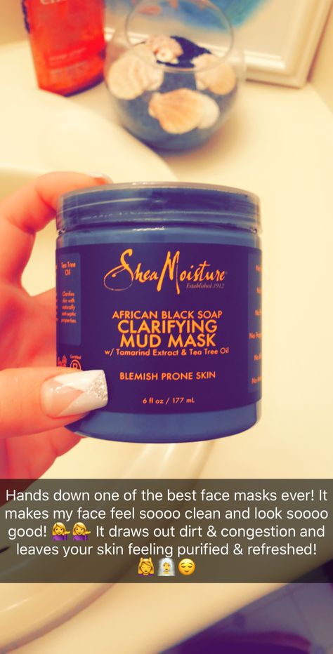 Shea Moisture African Black Soap Clarifying Mud Mask w/ Tamarind Extract & Tea Tee Oil. Absolutely loveeee this product!!! ❤️‍♀️ Shea Moisture Face Products, Shea Moisture Skin Care, Shea Moisture Black Soap, Water Gel Moisturizer, Healthy Face, Oily Skincare, Face Health, Oily Skin Care Routine, Black Skin Care