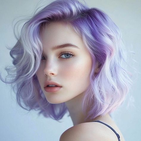 40 Stunning Pastel Purple Hair Ideas - Hair Guru Hair On Pale Skin, Light Lavender Hair, Cotton Candy Hair Color, Candy Hair Color, Pastel Lavender Hair, Purple Hair Ideas, Neon Hair Color, Pastel Purple Hair, Lavender Highlights