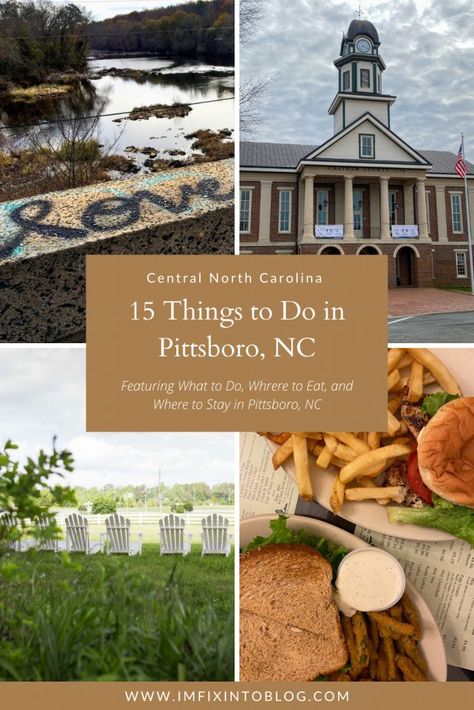 NC Blogger I'm Fixin' To shares a travel guide to Pittsboro, NC featuring what to do, where to eat, and where to stay. Check it out! Pittsboro Nc, Wanderlust Photography, Wanderlust Travel, Travel Bucket List, Budget Travel, Hidden Gems, Luxury Travel, Day Trips, All Over The World