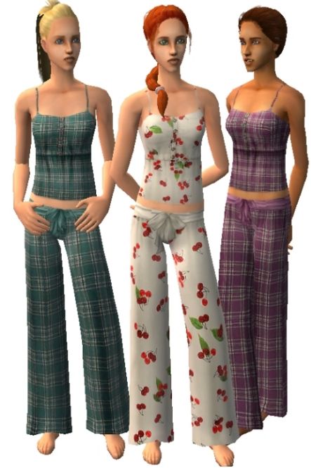 Mod The Sims - *9 Pretty Maxis Matching Pyjamas For Your Ladies* (plaid + one with cherries) Sims 2 Cc Clothing Maxis Match, Sims 2 2000s Cc, Sims 4 Pajamas Cc Maxis Match, Sims 4 Pyjamas Cc, Sims 2 Maxis Match, Sims 2 Clothes, Sims 2 Cc Clothing, Ts2 Mods, Sims2 Cc