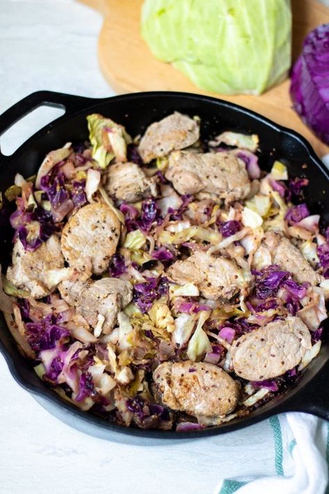 Pork And Red Cabbage Recipes, Pork Loin And Cabbage Recipes, Pork Chops And Cabbage Recipes, Pork Tenderloin Chops, Tender Pork Tenderloin, Cabbage Stuffed, Stuffed Pork Loin, Red Cabbage Recipes, Food Planning