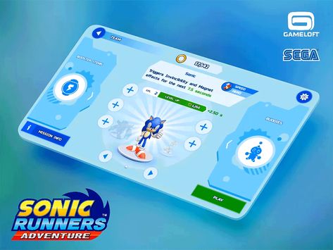 Sonic Runners Adventure   UI/UX designer: Stanislav Burika  Lead 2D Artist: Irina Kharab  Art Director: Gennady Teplenko  HQ 2D Artist: Jordi Guardiola  This game is available on the stores:  https://itunes.apple.com/us/app/sonic-runners-adventure/id1306844643?mt=8  https://play.google.com/store/apps/details?id=com.gameloft.android.ANMP.GloftICHM&hl=ru Select Ui, Sonic Runners, Mobile Game Ui, Runner Games, Apps Design, Ui Animation, Adventure Design, Ui Ux Designer, Ui Game