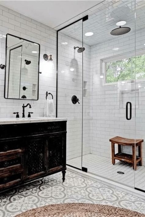 House Renos, Vintage Bathroom Decor, Farmhouse Designs, Bathroom Layouts, Bad Inspiration, Basement Bathroom, Modern Bathroom Decor, Bad Design, Indianapolis Indiana