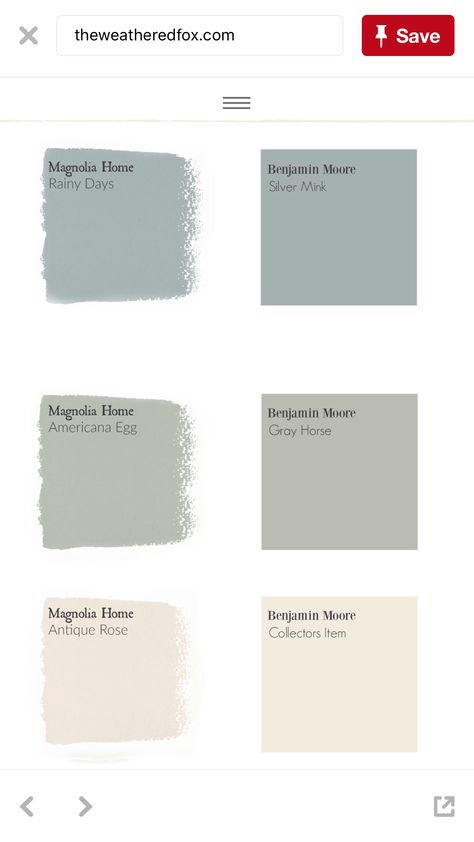 Rainy Days Magnolia Paint, Paint Color Pallets, Gray Paint Colors, Magnolia Paint, Interior Paint Colors Schemes, Magnolia Collection, Living Room Redo, Paint Color Schemes, Gray Paint