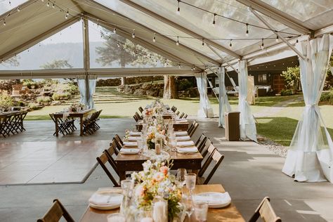 All About Weddings at The Griffin House: A Beautiful Hood River Wedding Venue The Griffin House Wedding, Griffin House Wedding, The Griffin House, Hood River Wedding, Bohemian Venue, Wedding Venues Oregon, River Wedding, Clear Tent, Washington Wedding