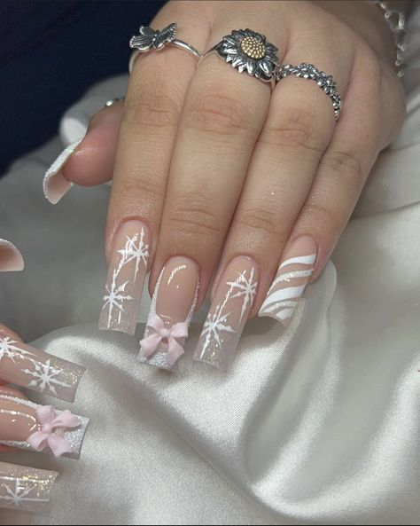 Winter Nails Acrylic, Girly Acrylic Nails, Dope Nail Designs, Rose Gold Nails, Classy Acrylic Nails, Short Square Acrylic Nails, Christmas Nails Acrylic, Unique Acrylic Nails, Soft Nails