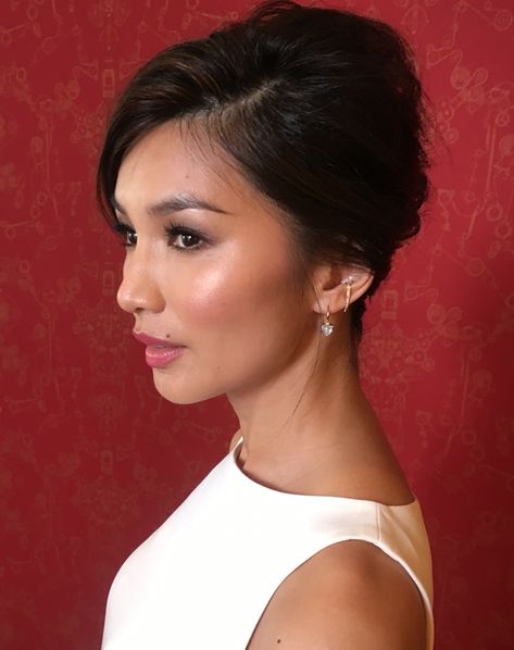 Gemma Chan Makeup, Wedding Hair French Twist, Astrid Leong Aesthetic, Asian Updo, Gemma Chan Hair, Astrid Leong, Classy Hair, French Twist Updo, Twist Updo