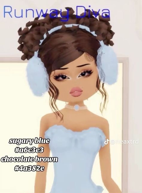 dress to impress sweet 16 Chocolate Brown Dress, Fancy Dress Code, Blue Colour Dress, Diva Dress, Chocolate Brown Hair, Aesthetic Roblox Royale High Outfits, Blue Chocolate, Baddie Outfits Ideas, Dress Photo