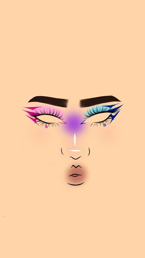 Bi Eye Makeup, Bisexual Eyeshadow, Demisexual Makeup, Bisexual Flag Makeup, Bi Flag Makeup, Bi Pride Makeup, Bisexual Pride Makeup, Crazy Makeup Art, Bisexual Nails