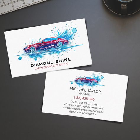 Auto Detailing Business, Detailing Business, Cleaning Cars, Car Washing, Auto Detailing, Car Cleaning, Car Wash, Business Card, Business Cards