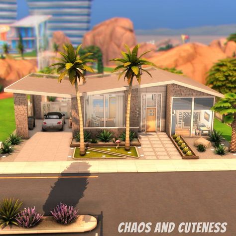 Patio With Pool, Sims 4 Modern House, Sims 4 Houses Layout, Oasis Springs, Large Patio, Sims 4 House Plans, Sims 4 House Building, Sims 4 House Design, Casas The Sims 4