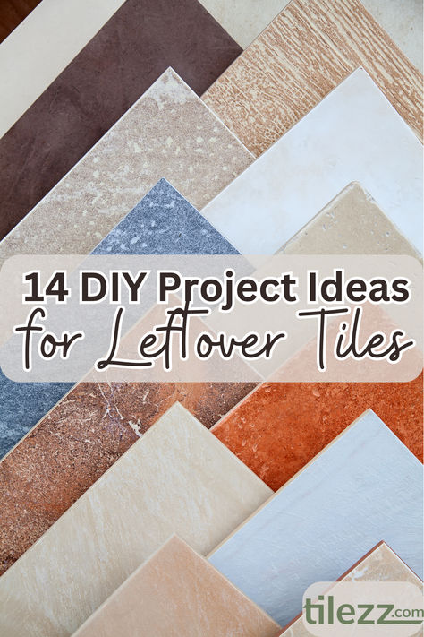 Stuck with extra materials after finishing a home renovation project? Here are 14 ideas for fun projects to do with your leftover tiles! #tile #interiordesign #crafts #homerenovation Repurposed Tiles Ideas, Tile Gifts Diy, Repurposed Tile Diy Projects, Craft Ideas Using Ceramic Tiles, Crafts With Subway Tiles, Leftover Floor Tile Ideas, Diy Tile Trivet, Tile Crafts Ideas Ceramic Diy, Diy Tile Crafts