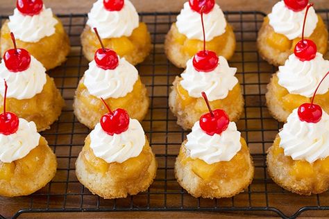 Upside Down Cupcakes, Mini Pineapple Upside Down Cakes, Pineapple Upside Down Cupcakes, Baking Challenge, Breakfast Cupcakes, Muffin Cupcake, Cupcake Baking, The Whoot, Muffin Tin Recipes