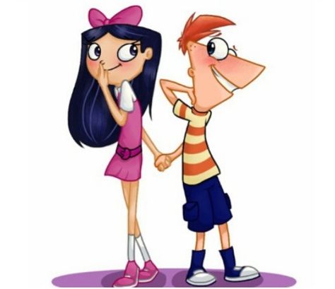 Phineas and Isabella from the show Phineas and Ferb! Couple Cartoon Characters, Couples Cartoon, Phineas And Isabella, Couples Kiss, Phineas E Ferb, Cartoon Couples, Phineas Y Ferb, Cartoon Costumes, Couple Costumes